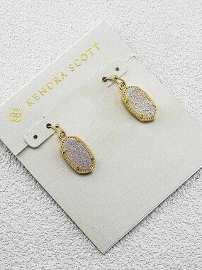 Kendra Scott White Crystal Spike Earrings